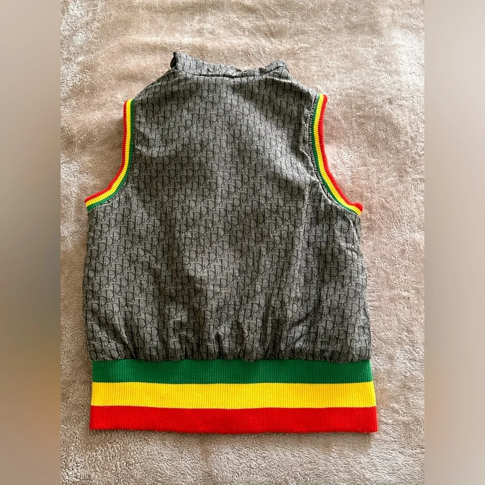 Dior Gray Hooded Vest with Red, Yellow, and Green Accents size medium - Picture 5 of 5